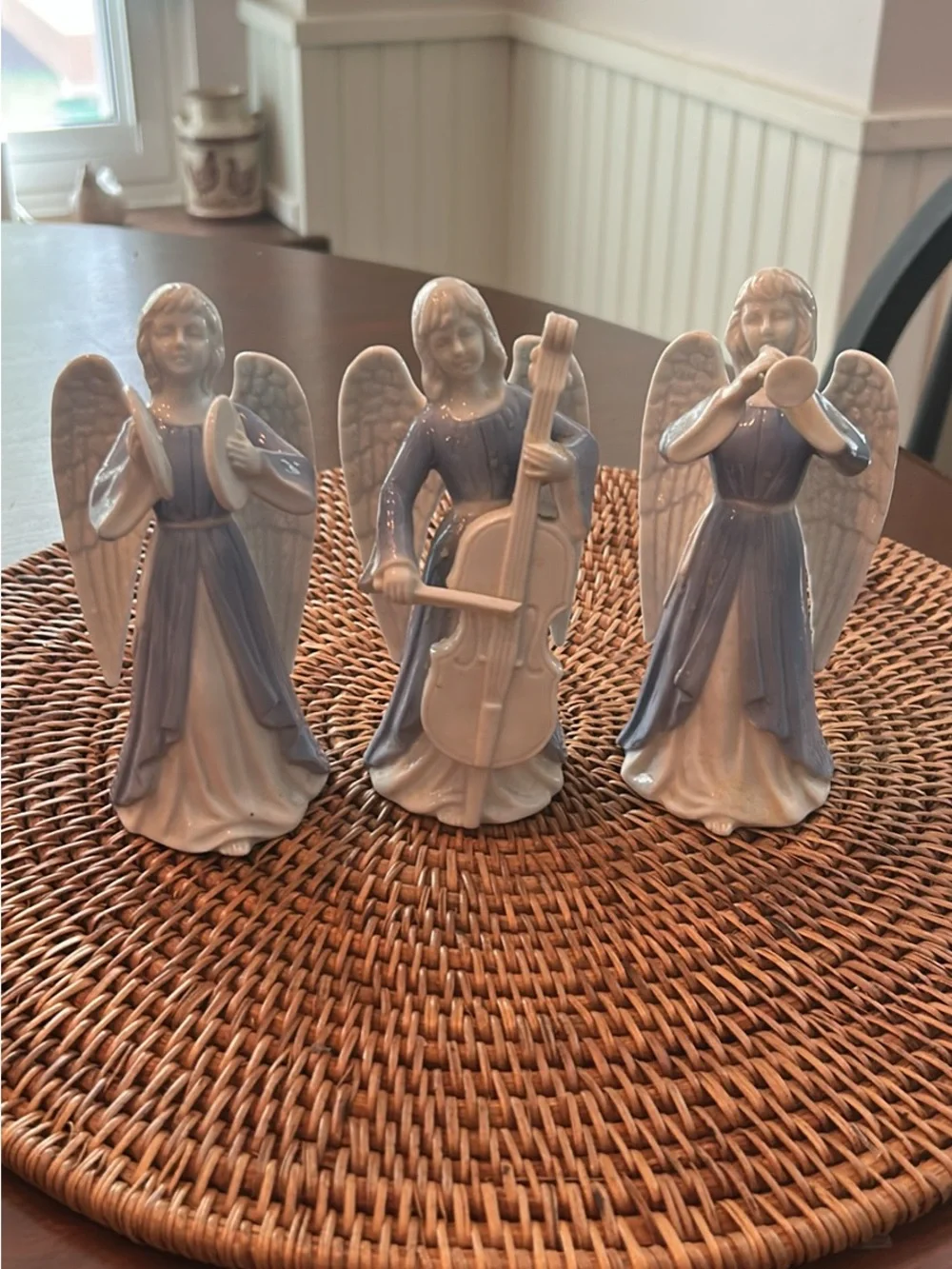 Schmid  Angel Musician Figurine Set - Blue and White